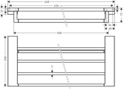 Porte serviettes 4 barres 65 cm bronze Addstoris Hansgrohe