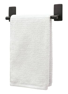 Porte-serviettes à coller noir mat 30 cm Command