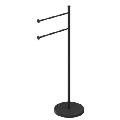 Porte-serviettes à poser 2 barres en acier inoxydable noir Cavally GoodHome