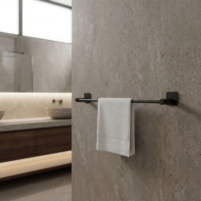 Porte serviettes acier noir Koros GoodHome 60 cm