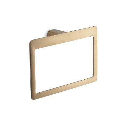 Porte-Serviettes Anneau Mural En Laiton, Cromall Et Acier Inoxydable, Or Mat, Fixation Par Vis, 23X15,1X5,1 Cm, Collection Palazzo