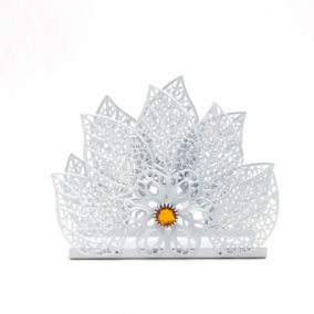 Porte-serviettes de table et de cuisine, porte-serviettes d'art moderne pour cuisine et salon (blanc)