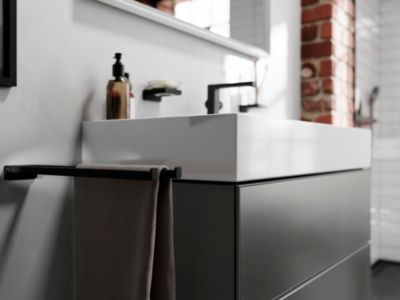 Porte Serviette Noir Salle De Bain Porte-serviettes Andora 24 Noir Mat