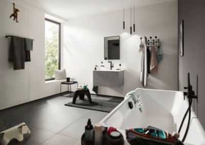Porte serviettes double 65 cm noir mat Addstoris Hansgrohe
