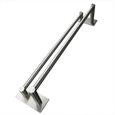 Porte-serviettes double autocollant pour salle de bain ou cuisine Acier inoxydable, finition inox brossé 40 cm