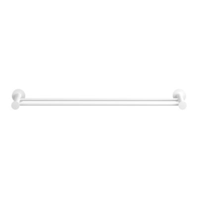 Porte-serviettes double mural en acier inoxydable blanc l.60 cm Cavally GoodHome