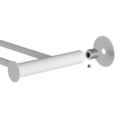 Porte-serviettes double mural en acier inoxydable blanc l.60 cm Cavally GoodHome