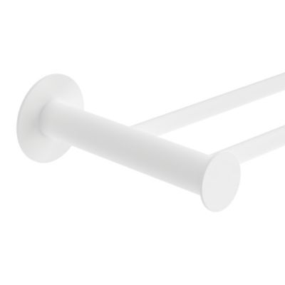 Porte-serviettes double mural en acier inoxydable blanc l.60 cm Cavally GoodHome