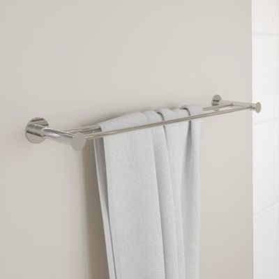 Porte-serviettes double mural en acier inoxydable chromé l.60 cm Cavally GoodHome