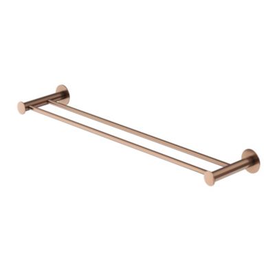 Porte-serviettes double mural en acier inoxydable cuivré l.60 cm Cavally GoodHome