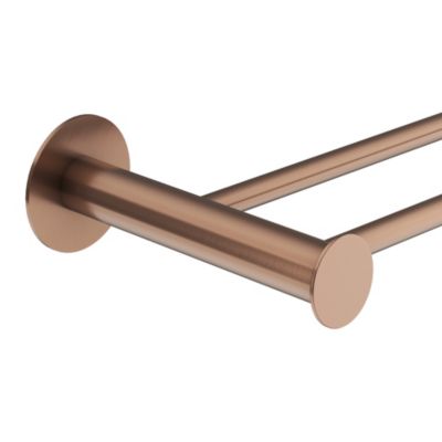 Porte-serviettes double mural en acier inoxydable cuivré l.60 cm Cavally GoodHome