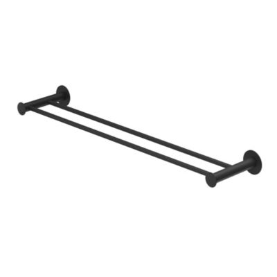 Porte-serviettes double mural en acier inoxydable noir l.60 cm Cavally GoodHome