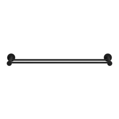 Porte-serviettes double mural en acier inoxydable noir l.60 cm Cavally GoodHome