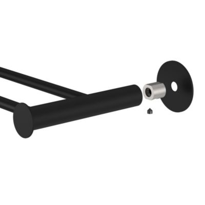 Porte-serviettes double mural en acier inoxydable noir l.60 cm Cavally GoodHome
