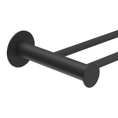 Porte-serviettes double mural en acier inoxydable noir l.60 cm Cavally GoodHome