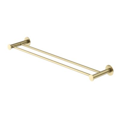 Porte-serviettes double mural en acier inoxydable or l.60 cm Cavally GoodHome