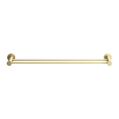 Porte-serviettes double mural en acier inoxydable or l.60 cm Cavally GoodHome