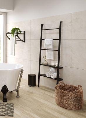 LAMO Manufaktur Échelle Porte-Serviettes Loft 170x40 Cm Noir – Porte-Serviettes, Porte-Vêtements, Porte-Journaux Métal Style Industriel