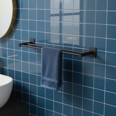 Porte serviettes Koros acier noir 60 cm