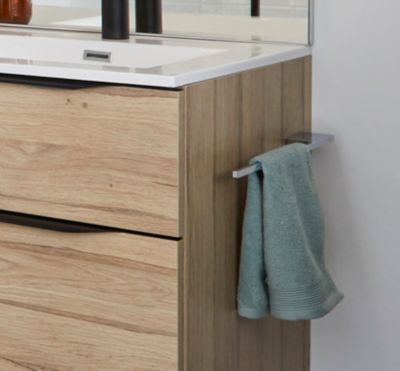 Porte serviettes l.39 cm en métal chromé pour meuble sous vasque, Pamili