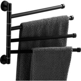 Porte-serviettes mral de salle de bain - noir 43 x 35 cm