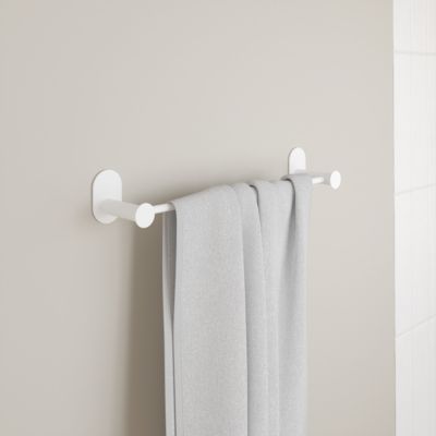 Porte-serviettes mural en acier inoxydable blanc l.40 cm Cavally GoodHome