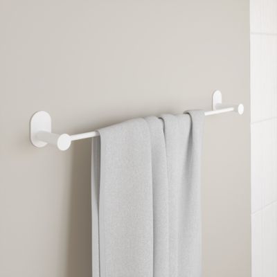 Porte-serviettes mural en acier inoxydable blanc l.60 cm Cavally GoodHome