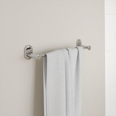 Porte-serviettes mural en acier inoxydable chromé l.40 cm Endell GoodHome