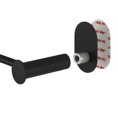 Porte-serviettes mural en acier inoxydable noir l.40 cm Cavally GoodHome