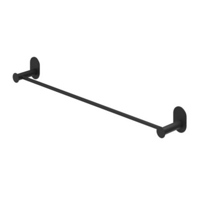 Porte-serviettes mural en acier inoxydable noir l.60 cm Cavally GoodHome