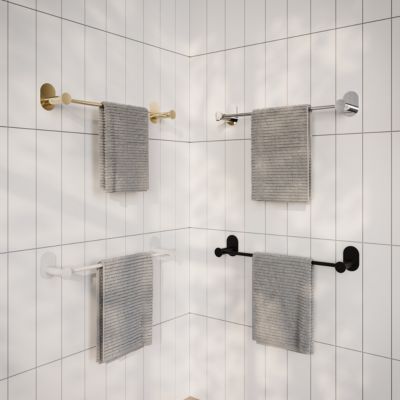 Porte-serviettes mural en acier inoxydable or l.44,5 cm Cavally GoodHome