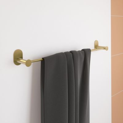 Porte-serviettes mural en acier inoxydable or l.60 cm Cavally GoodHome