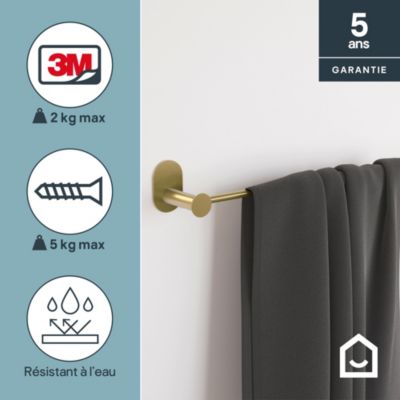 Porte-serviettes mural en acier inoxydable or l.60 cm Cavally GoodHome