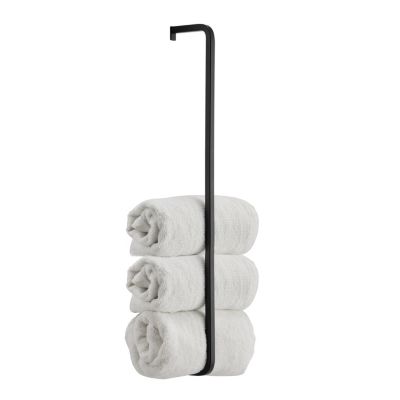 Double porte serviettes noir mate strié – Agostini