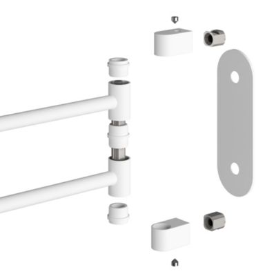 Porte-serviettes pivotant mural en acier inoxydable blanc Cavally GoodHome