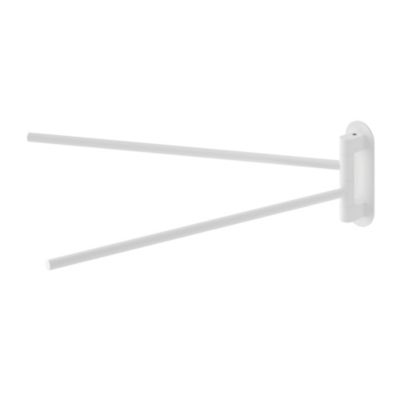 Porte-serviettes pivotant mural en acier inoxydable blanc Cavally GoodHome