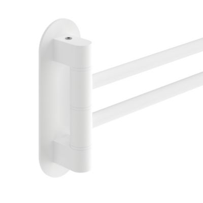 Porte-serviettes pivotant mural en acier inoxydable blanc Cavally GoodHome