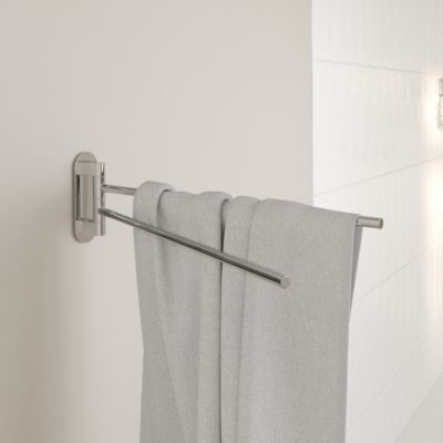 Porte-serviettes pivotant mural en acier inoxydable chromé Cavally GoodHome