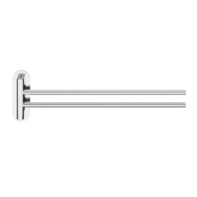 Porte-serviettes pivotant mural en acier inoxydable chromé Cavally GoodHome