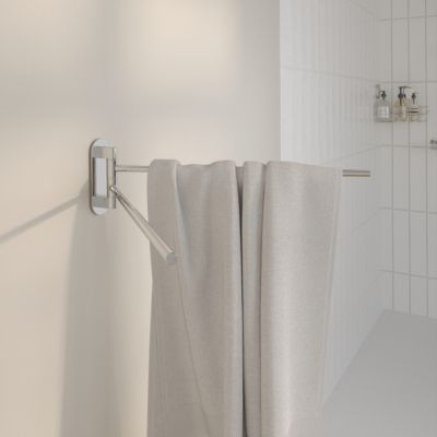 Porte-serviettes pivotant mural en acier inoxydable chromé Cavally GoodHome