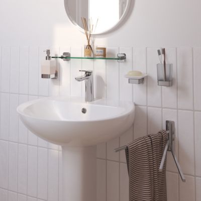 Porte-serviettes pivotant mural en acier inoxydable chromé Teesta GoodHome