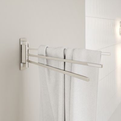 Porte-serviettes pivotant mural en acier inoxydable chromé Teesta GoodHome