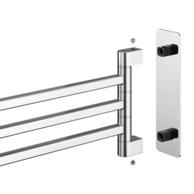 Porte-serviettes pivotant mural en acier inoxydable chromé Teesta GoodHome