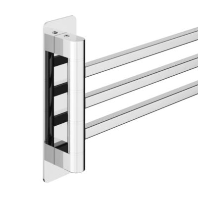 Porte-serviettes pivotant mural en acier inoxydable chromé Teesta GoodHome