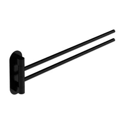 Porte-serviettes pivotant mural en acier inoxydable noir Cavally GoodHome