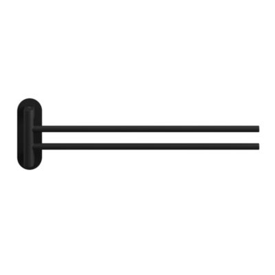 Porte-serviettes pivotant mural en acier inoxydable noir Cavally GoodHome