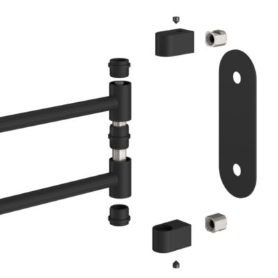 Porte-serviettes pivotant mural en acier inoxydable noir Cavally GoodHome