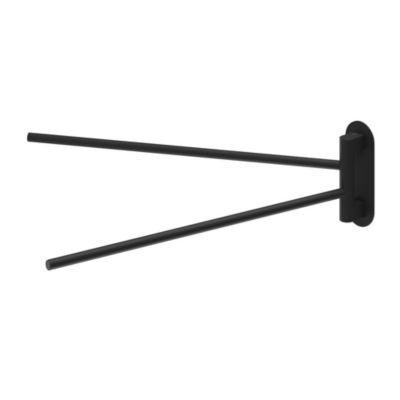 Porte-serviettes pivotant mural en acier inoxydable noir Cavally GoodHome