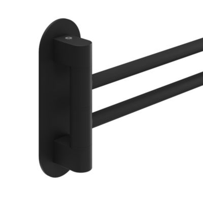 Porte-serviettes pivotant mural en acier inoxydable noir Cavally GoodHome