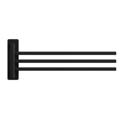 Porte-serviettes pivotant mural en acier inoxydable noir Teesta GoodHome